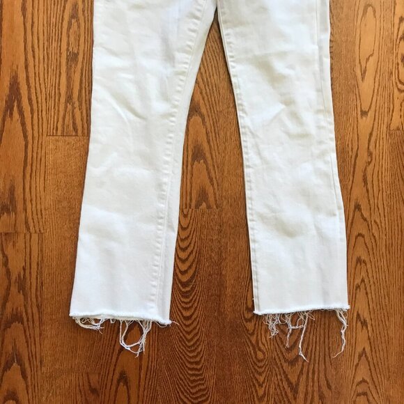 Veronica Beard Carly Kick Flare Jeans Denim Womens 27 White Raw Hem High Rise - Picture 10 of 13